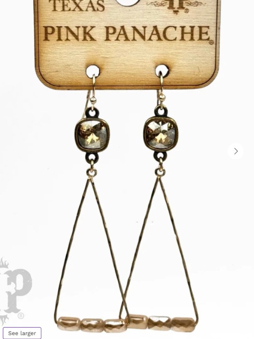 Triangle Swing Earrings - Gold